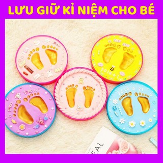 Khuôn in dấu vân tay chân cho trẻ em full phụ kiện siêu độc đáo kèm giá đỡ - Món quà ý nghĩa cho trẻ sơ sinh