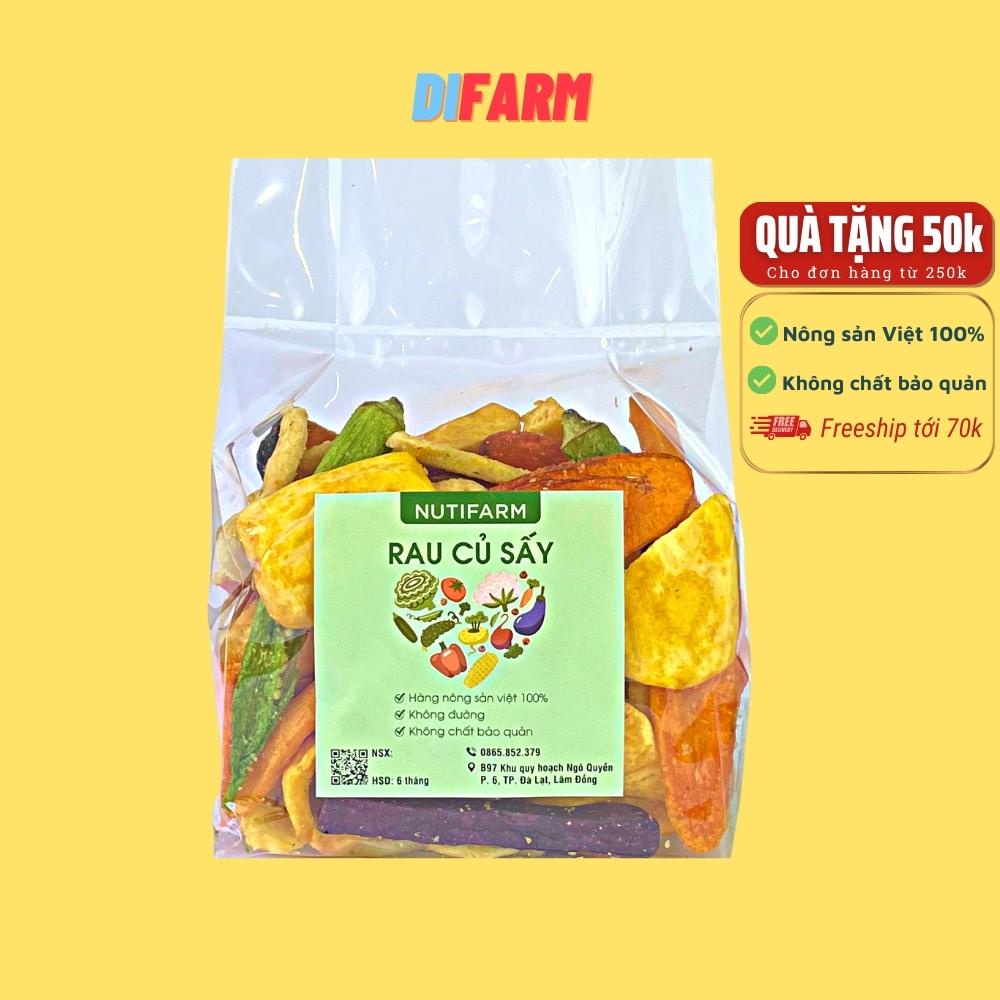 Rau củ sấy 500gr NutiFarm, hoa quả sấy khô thập cẩm đặc sản đà lạt