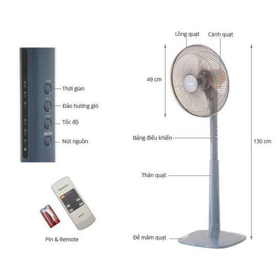 ♥️  Quạt cây cao cấp panasonic F409K - Nhập khẩu nguyên chiếc từ Malaysia - Bảo hành 12 tháng