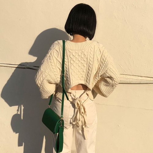 Áo sweater IHKKE thắt dây quyến rũ thời trang dành cho nữ