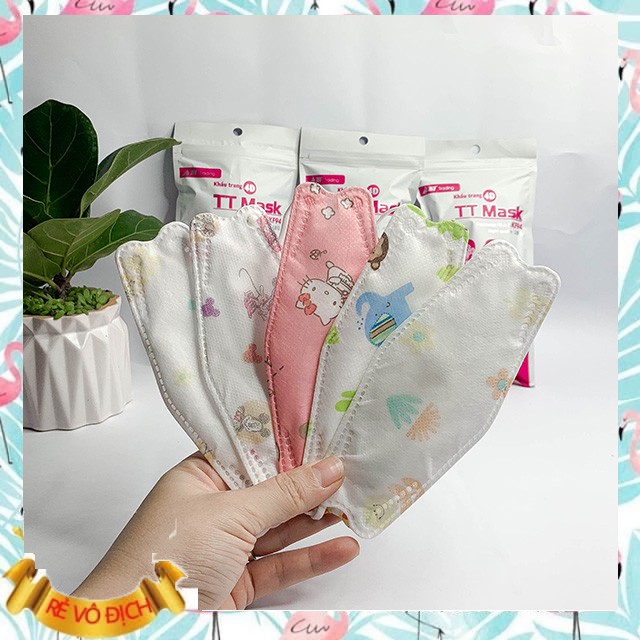  Khẩu trang cho bé, khẩu trang 4D KF94 hoạ tiết siêu hot,set 10c#QMC