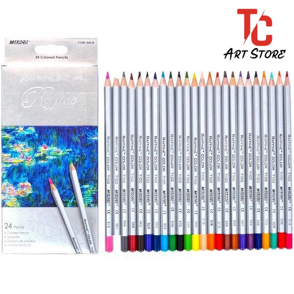 [SIÊU RẺ] Chì Màu Khô MARCO RAFFINE 36 Màu Hộp Giấy - TC ART STORE