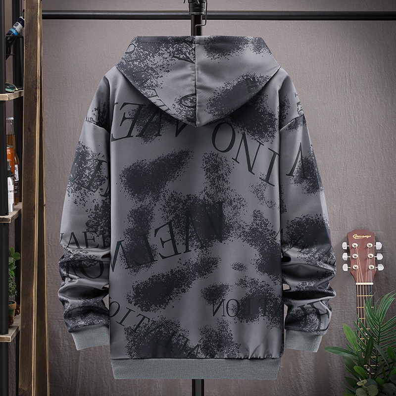 Áo hoodie tay dài phối màu nhuộm độc đáo thời trang thu đông phong cách Hàn Quốc cho nam 2022
