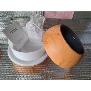 Máy khuếch tán tinh dầu vân gỗ - 1 lít - tích hợp loa bluetooth - kèm remote