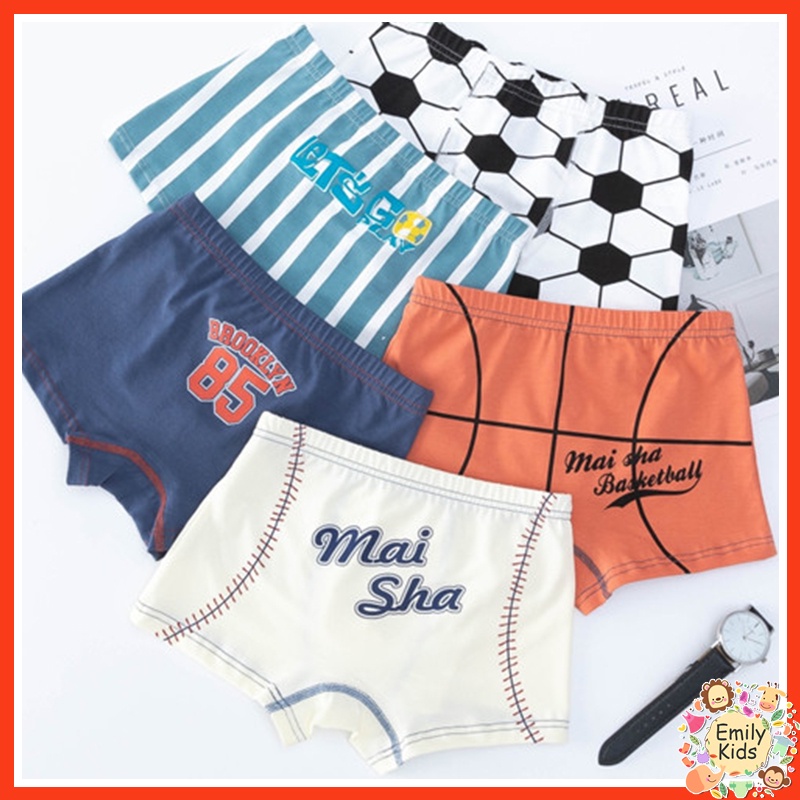 Bộ 5 QuầN LóT Boxer ThờI Trang Cho Bé Trai (3-12 TuổI)