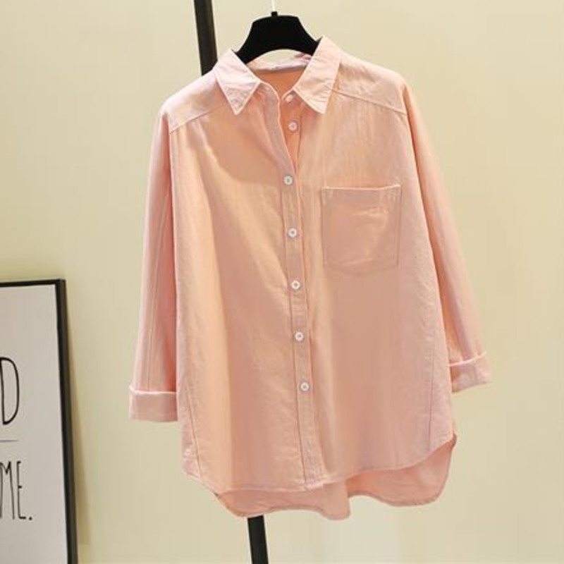 Áo Sơ Mi Trơn Màu Sắc Trẻ Trung Thanh Lịch Có Size Lớn S-3xl 164052 Áo Sơ Mi Trơn Tay Dài Thiết Kế Đơn Giản Hợp Thời Trang Dễ Phối Đồ