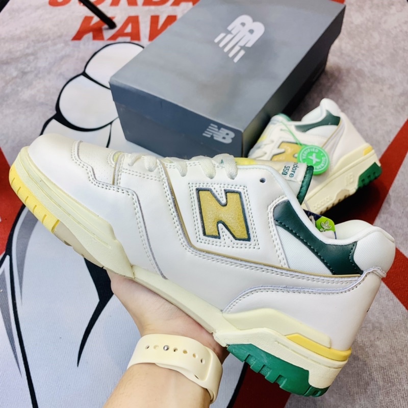 Giày thể thao sneaker cổ thấp NB 550 ALD Green Yellow VinTage Hàng SC