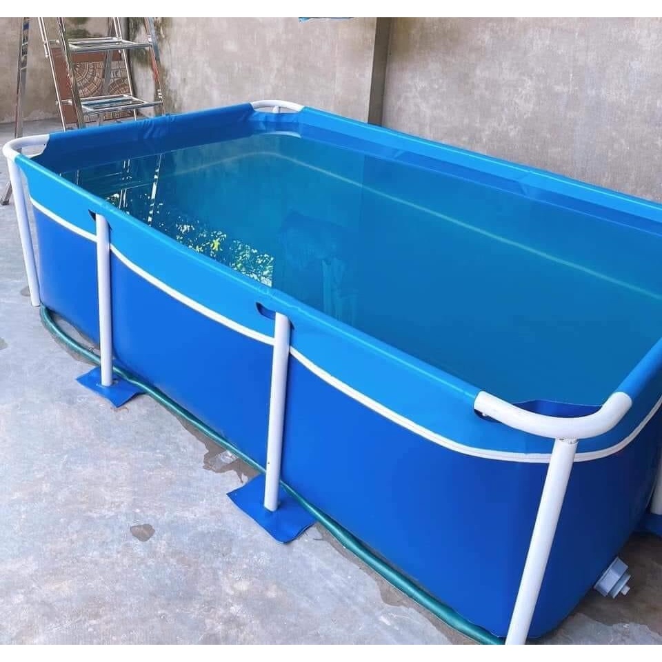 Bể bơi cho bé thành cao bằng bạt mini lắp ghép tiện lợi kích thước 1.6 x 2.2 x 0.8m