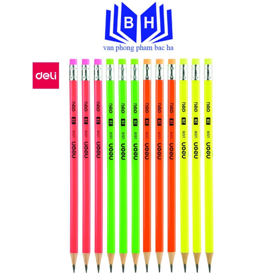 Bút Chì 2B Deli-EU51800  Bút Đẹp Dùng Để Luyện Chữ Tập Vẽ Hội Họa