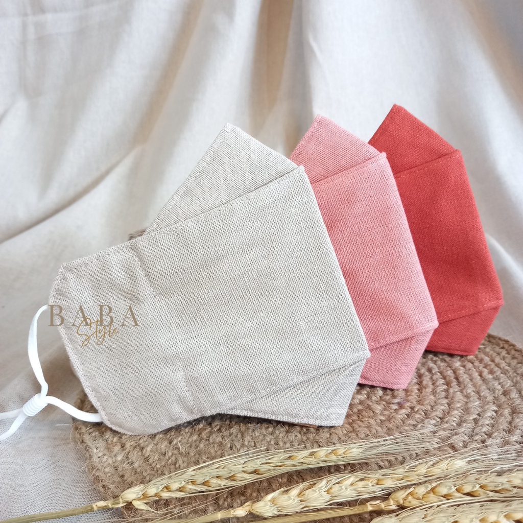 Combo 3 Khẩu trang Nữ Thời Trang Cao Cấp 3D 3Lớp Linen Cotton Đủ Màu Mịn Mát Tái Sử Dụng Nhiều Lần Tặng Kèm Tai Giả