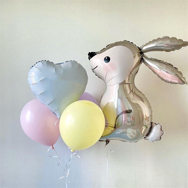 Bong bóng hình nhôm hình thỏ ngọc trang trí tiệc, trang trí sinh nhật