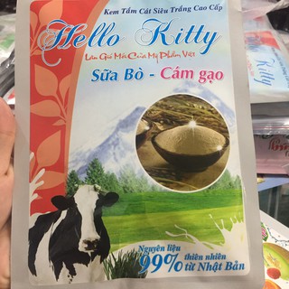 Kem tắm cát siêu trắng cao cấp HELLO KITTY SỮA BÒ CÁM GẠO