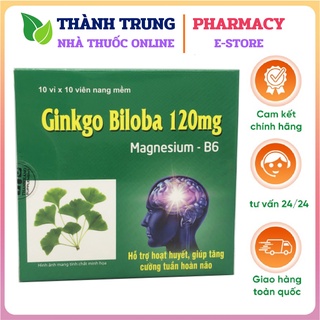 Viên uống bổ não Ginkgo Biloba 120mg SP01 Bổ Sung Dưỡng Chất Cho Não hộp 100 viên