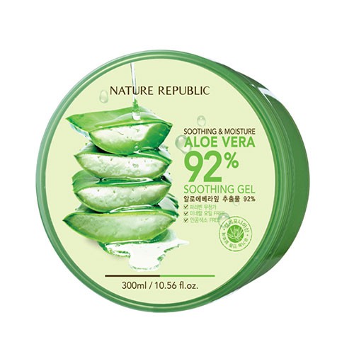 Gel Dưỡng Ẩm Nha Đam Nature Republic Aloe Vera 92% Soothing Gel 300ml - Hàn Quốc Chính Hãng