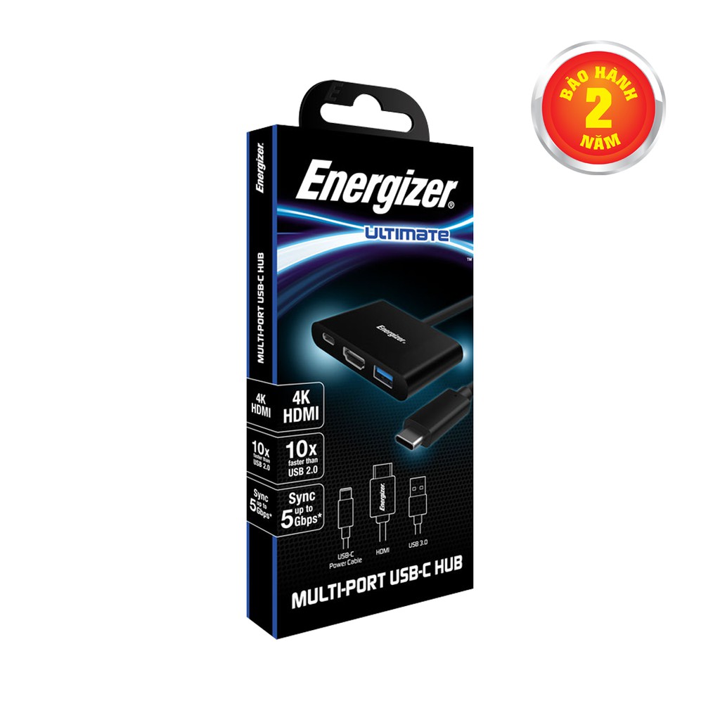 Bộ chuyển USB-C3.1 Hub Energizer USBA/USB-C/HDMI - HC303CV