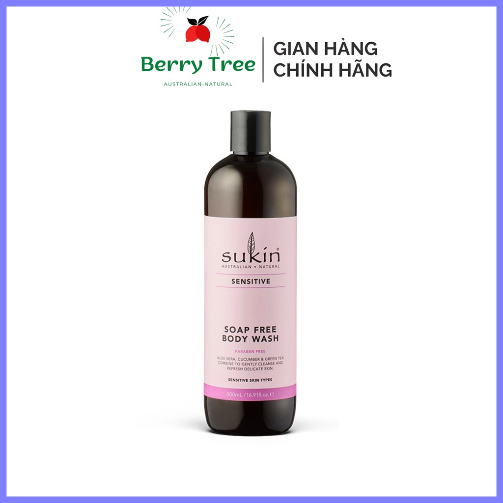 Sữa tắm không xà phòng cho da nhạy cảm Sukin Sensitive Soap Free Body Wash 500ml Vn (BR)