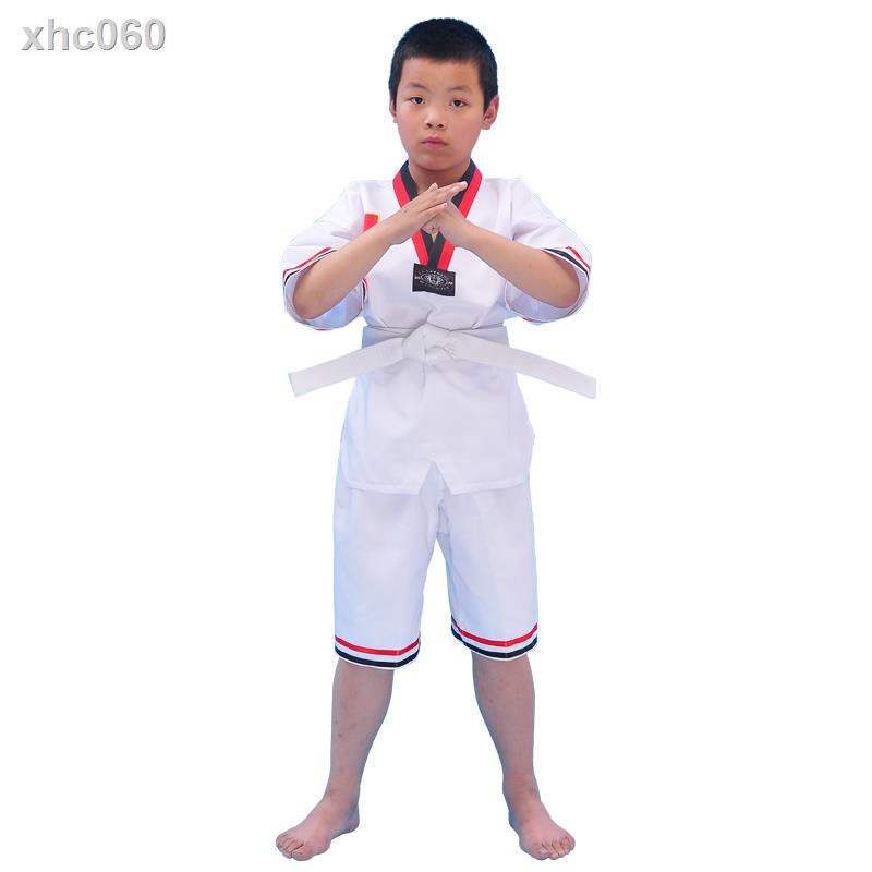 Đồng Phục Tập Võ Taekwondo Tay Dài Chất Liệu Cotton Dành Cho Người Lớn Và Trẻ Em