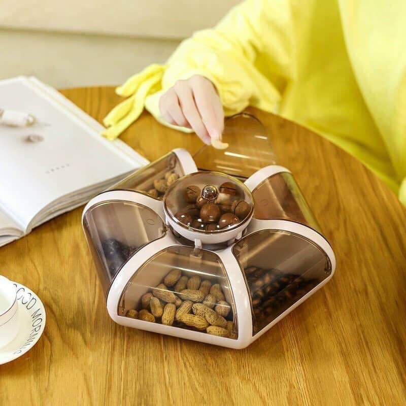 Khay đựng bánh kẹo mứt tết hình hoa sen cao cấp