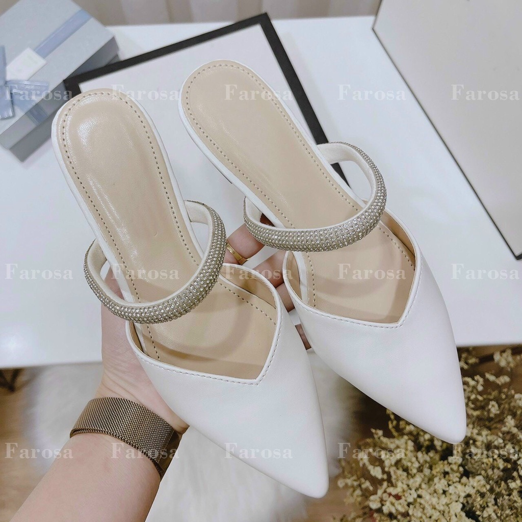 Dép sục nữ quai đá gót 2cm sẵn 2 màu đen trắng cực hót