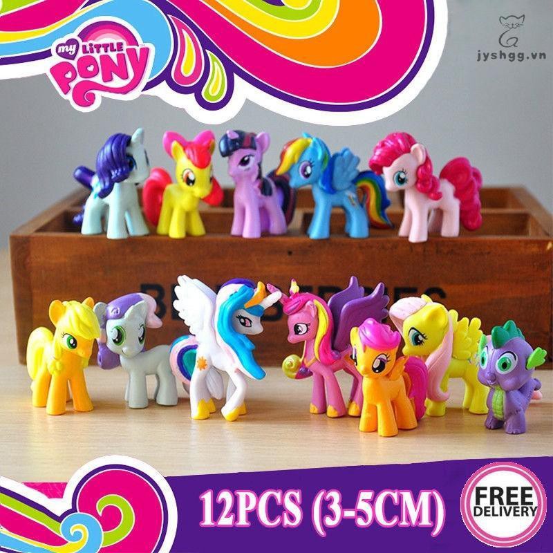 Bộ 12 Topper Trang Trí Bánh Kem Hình Con Ngựa Pony