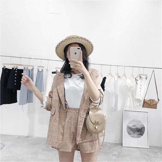 Sét vest caro quần đùi