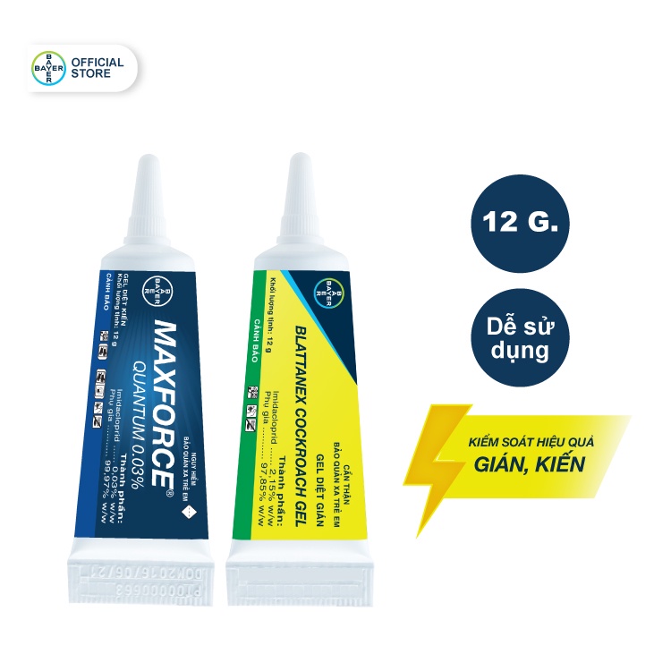 [Combo 2 Sản Phẩm] Gel Diệt Kiến Bayer Maxforce Quantum + Gel Diệt Gián Bayer Blattanex Chính Hãng