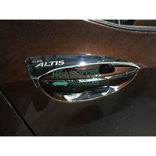 Ốp Tay Và Hõm Cửa Xe Toyota Altis 2014 đến 2020 Mạ Crom Cao Cấp chống trầy xước làm đẹp xe