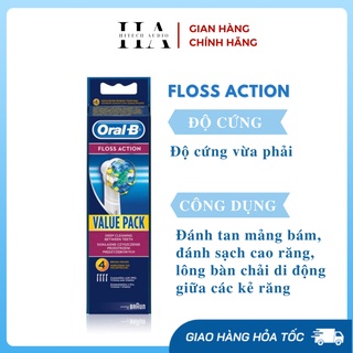 Đầu bàn chải điện Oral B thay thế FLOSS ACTION có lông di dộng, làm sạch sâu các kẽ răng
