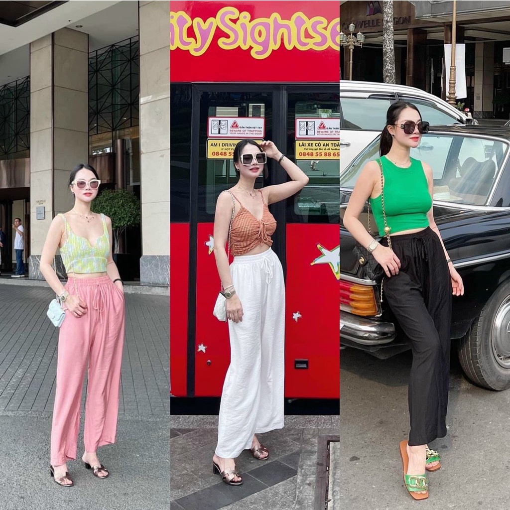 Quần đũi nữ dáng dài ống rộng nhiều màu ( Đũi Dài)