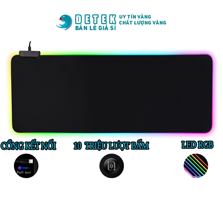 Lót chuột game thủ 80 x 30cm 25*35cm phiên bản có viền led RGB dày 4mm