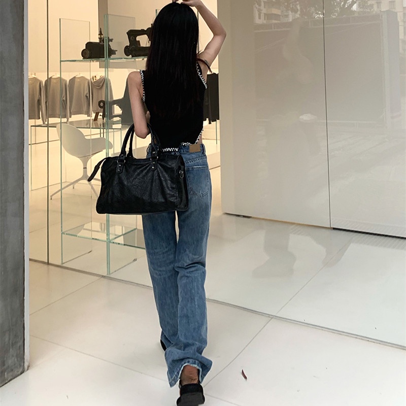 Quần Jean Nữ Lưng Cao Ống Đứng Hợp Thời Trang