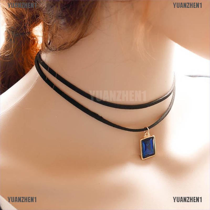 [YUANZHEN1] Vòng Cổ Choker Dây Nhung Đen Phong Cách Gothic Cổ Điển