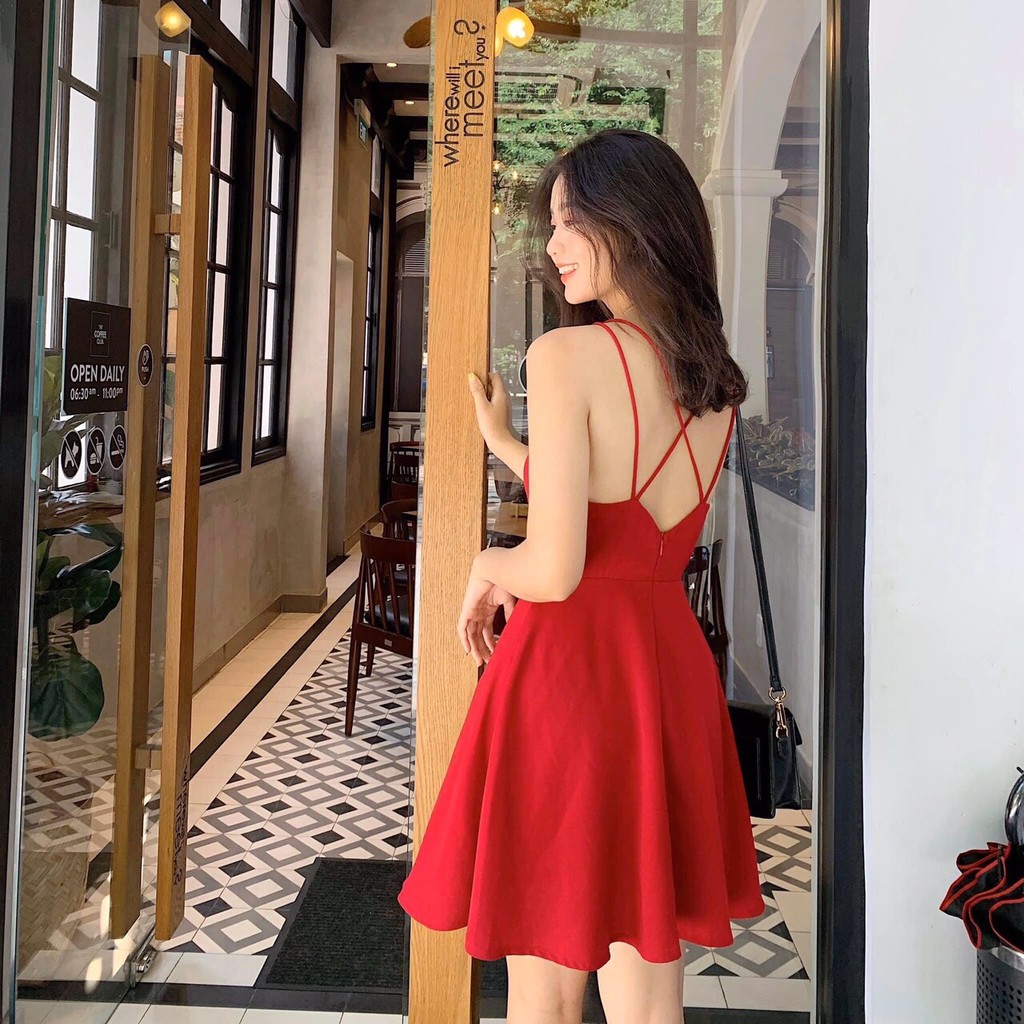 Đầm nữ cổ yếm 4 dây hở lưng #5