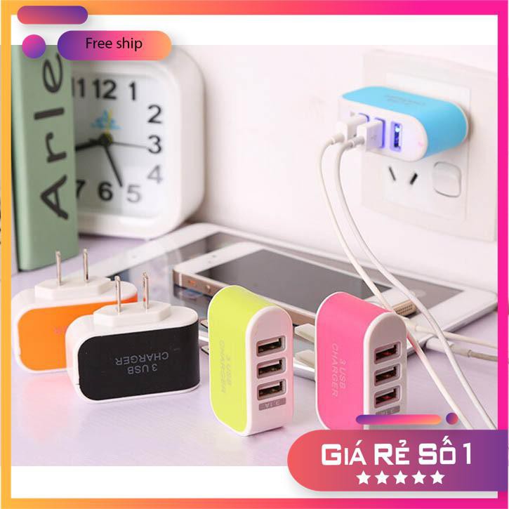 Cốc Sạc 3 Cổng USB 3.1A Đa Năng