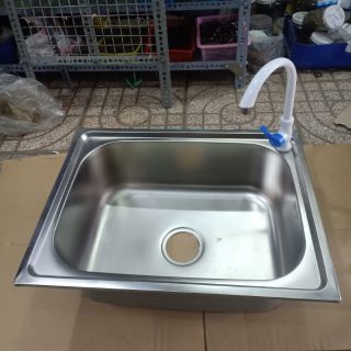 Chậu Rửa Chén INOX 60x40 Tặng kèm vòi chén nhựa