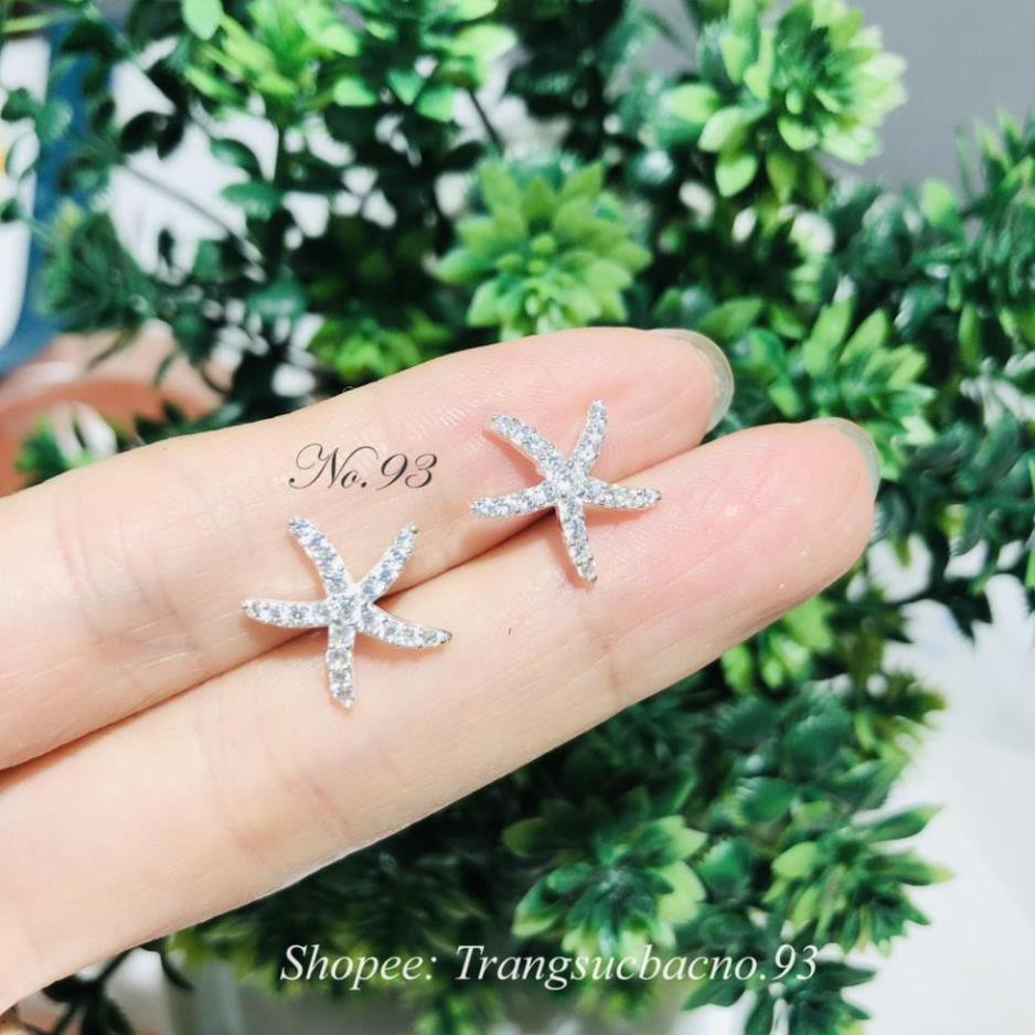 (BẠC CHUẨN)  BÔNG TAI BẠC TA SAO BIỂN PHỤ KIỆN TRANG SỨC CAO CẤP NO.93 HOA TAI BẠC ĐẸP ht314