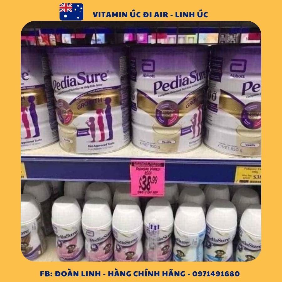 Sữa Pediasure Úc nắp tím 850g, Hàng Chuẩn Úc,  Hàng Nội địa Úc