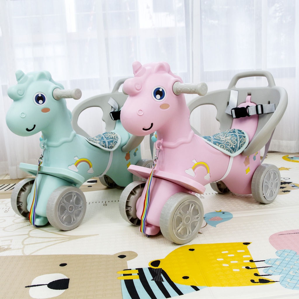 Ngựa chòi chân kèm dây kéo Toys House 9031 - đồ chơi vận động cho bé - Nhựa HDPE tự nhiên an toàn cho trẻ