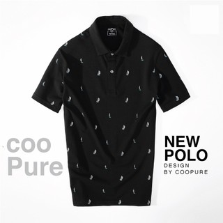 Áo Polo hoạ tiết nam, chất vải BAMBOO, hoạ tiết in chìm Sailboat cooPure 2613
