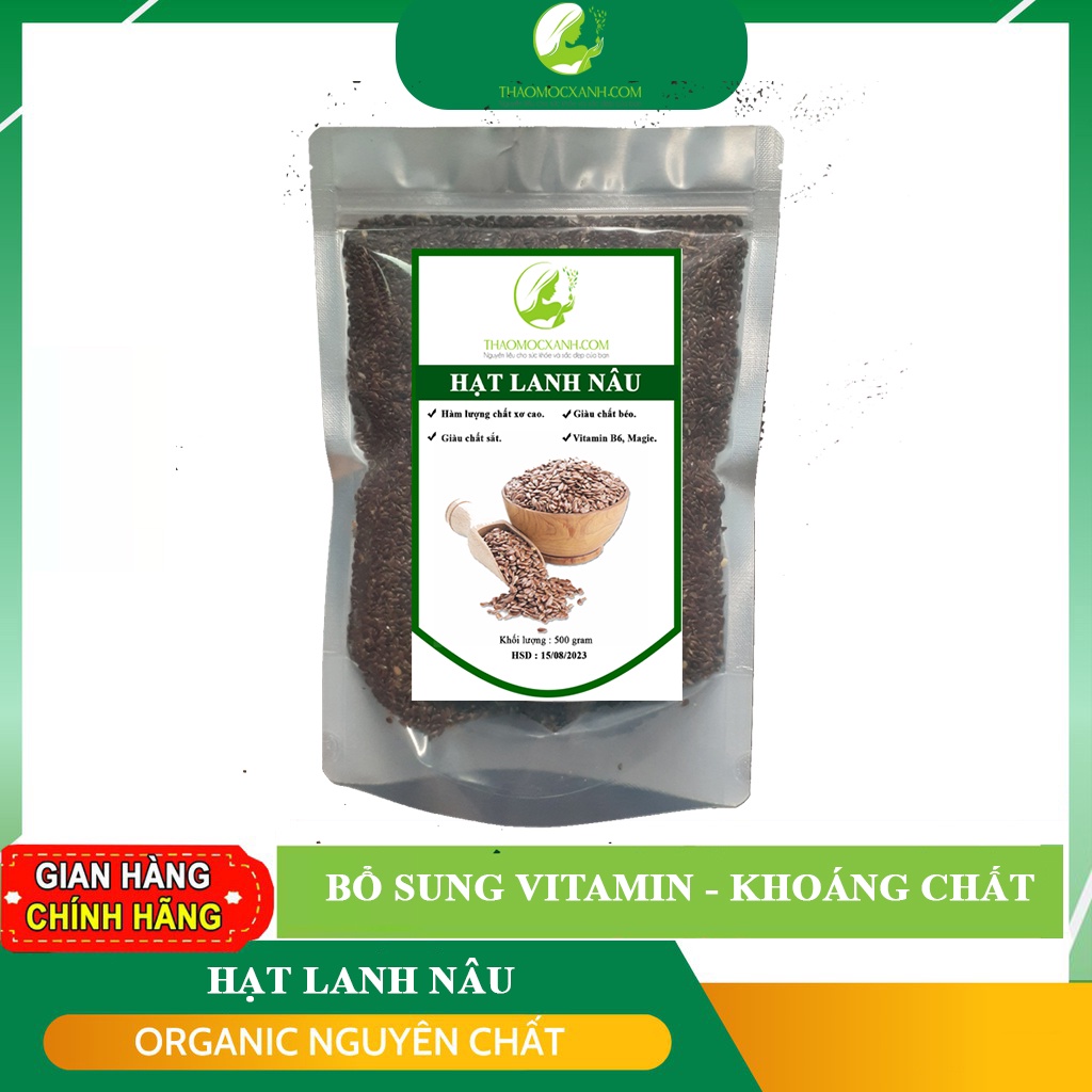 Hạt lanh nâu hữu cơ ăn liền hoặc ủ tóc Organic, 500Gr