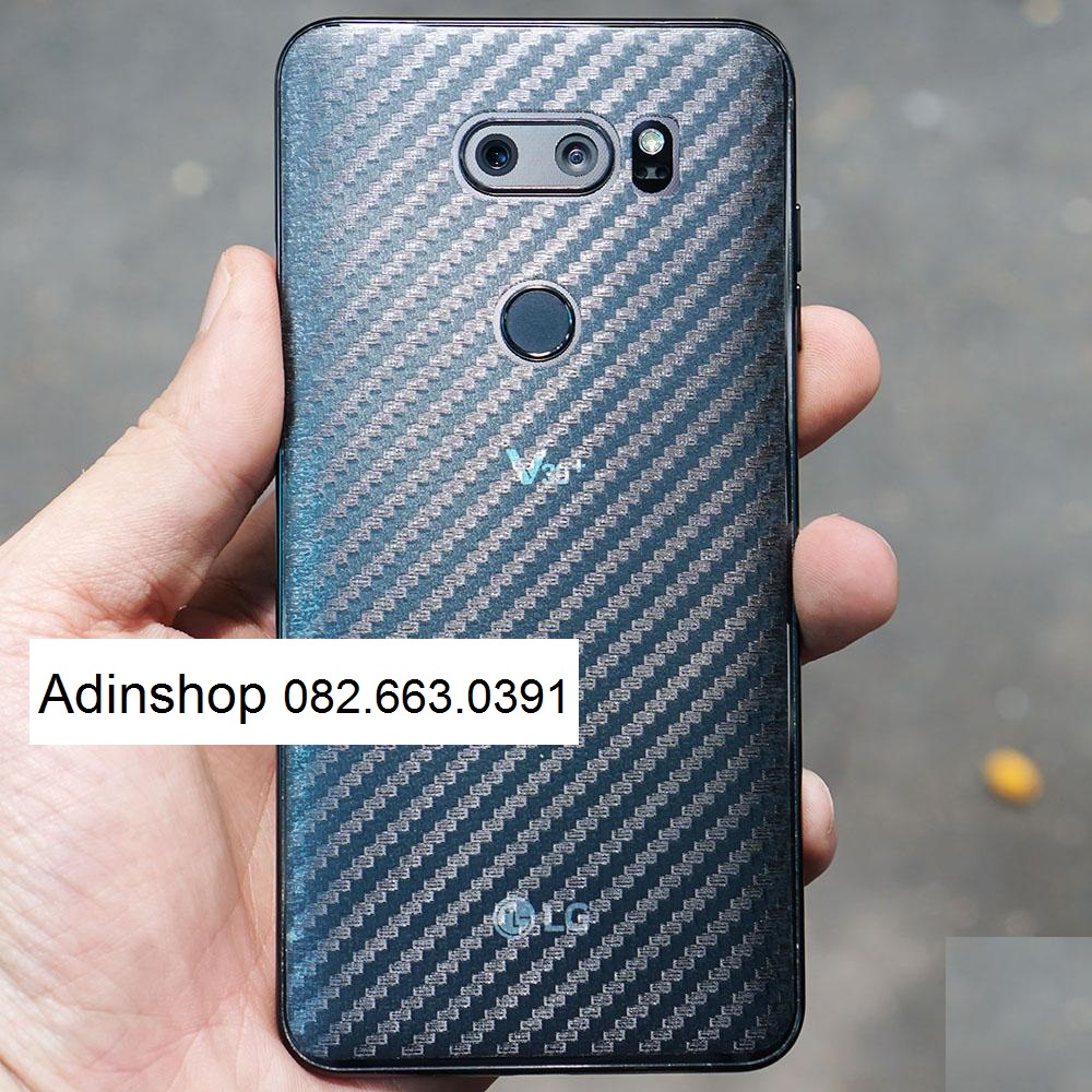 Dán mặt lưng lg v20, v30, v30 plus, v35, v40, v50 , V50s carbon trong, đen chuẩn đẹp