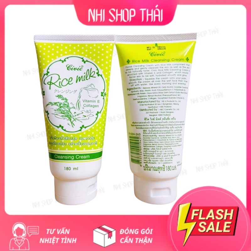 Sữa rửa mặt gạo RICE MILK trắng da thái lan 180ml