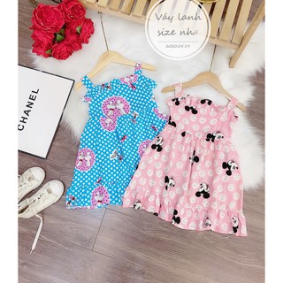 Váy lanh lụa 2 dây siêu mềm mát cho bé gái