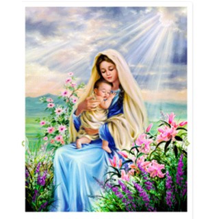 Tranh đính đá Đức Mẹ Lg1055 (50x60) chưa đính