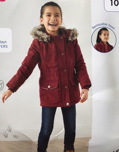 Áo Parka Bé Gái Đỏ Bã Trầu Lupilu