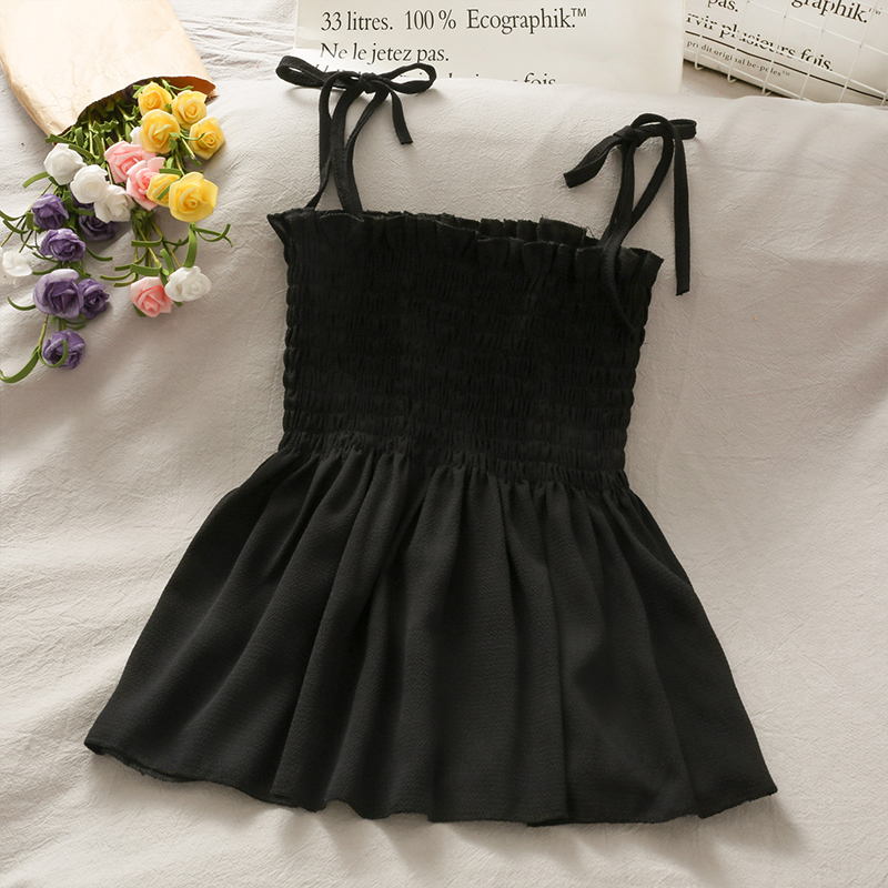 Áo Voan Hai Dây Thắt Nơ Xinh Xắn Dành Cho Nữ | BigBuy360 - bigbuy360.vn