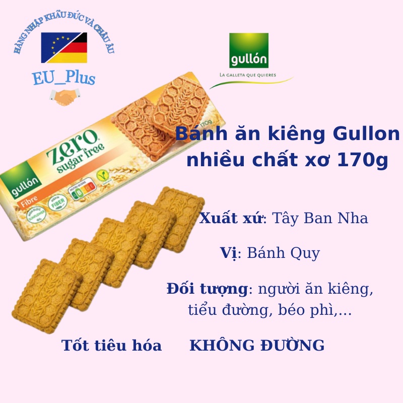 Bánh quy Gullon ăn kiêng không đường nhiều chất xơ tốt cho tiêu hóa 170G – GL9392