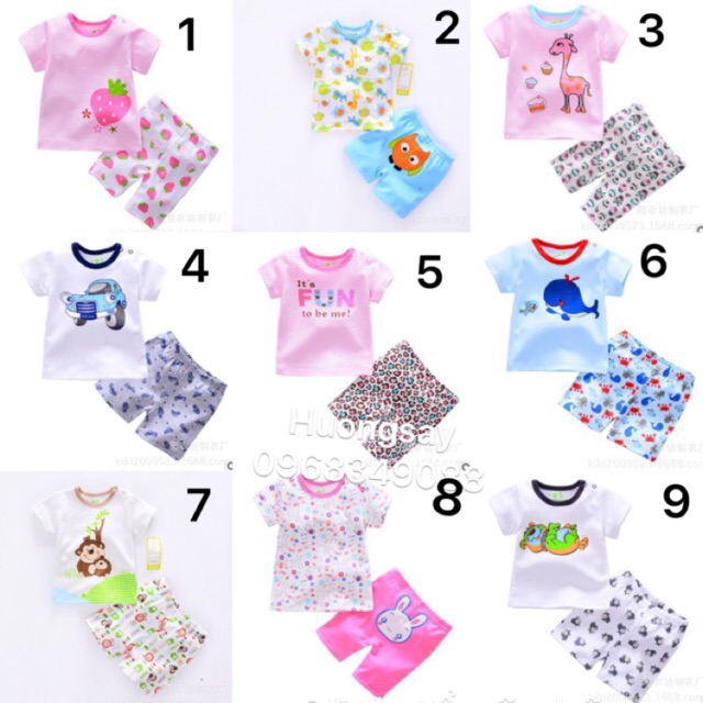 Bộ quần áo bé trai/bé gái mùa hè Cotton Payifang