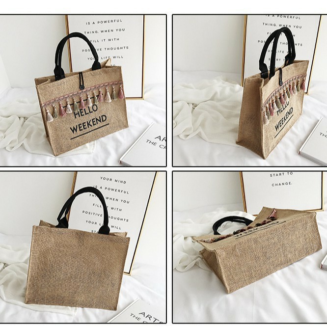 Túi Cói HELLO WEEKEND Mẫu Mới Sang chảnh
