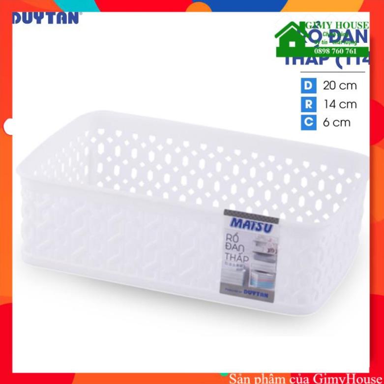 Combo 5 Rổ đan thấp Nhựa Duy Tân Matsu 1T4 - Kích thước: 20 x 14 x 6 cm